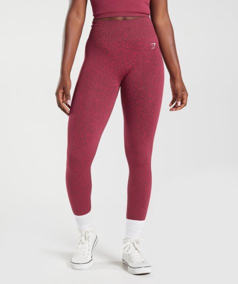 Women's Gymshark Adapt Animal Seamless Leggings Red | CA 815DN6